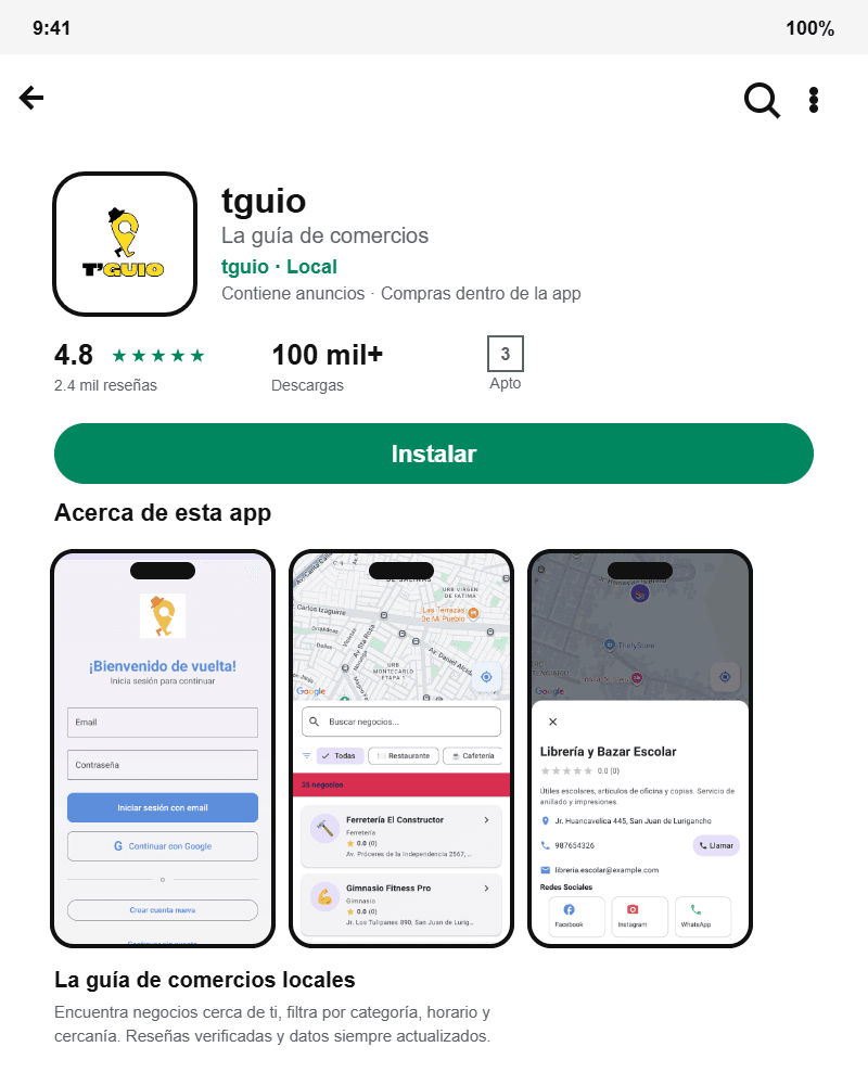 tguio en Google Play Store
